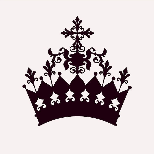 Plat ontwerp kroon silhouet