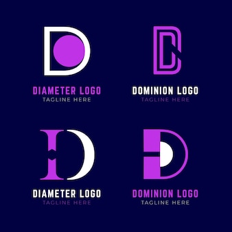 Plat ontwerp met verschillende d-logo's