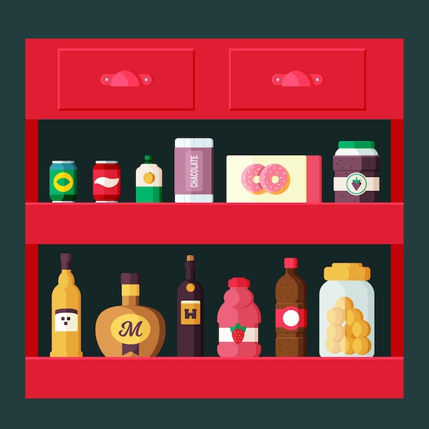 Gratis vector plat ontwerp pantry