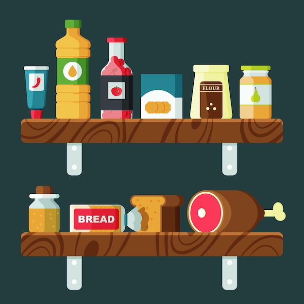 Gratis vector plat ontwerp pantry