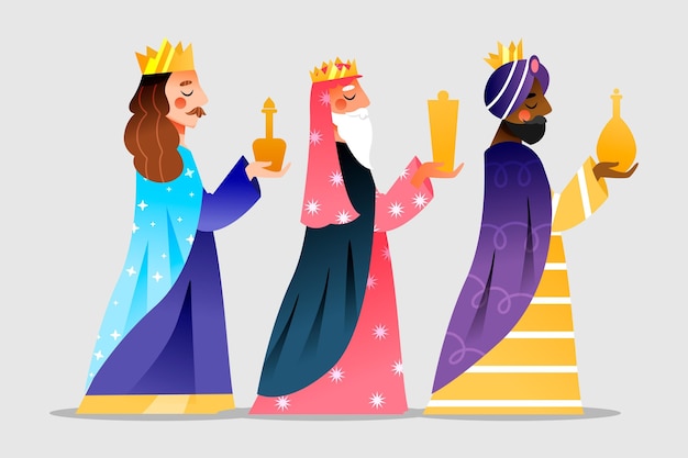 Gratis vector plat ontwerp reyes magos