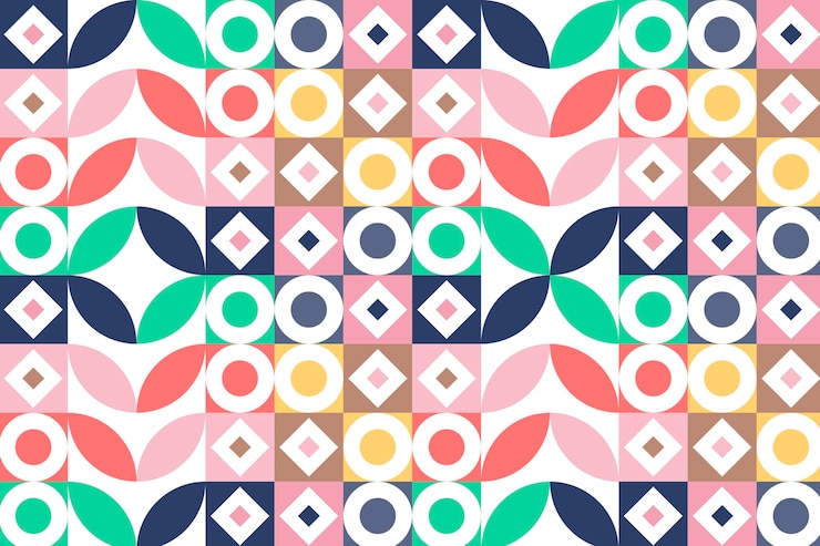 Gratis Vector plat ontwerp scandinavisch ontwerppatroon