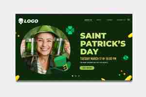 Gratis vector plat ontwerp st. patrick's day bestemmingspagina