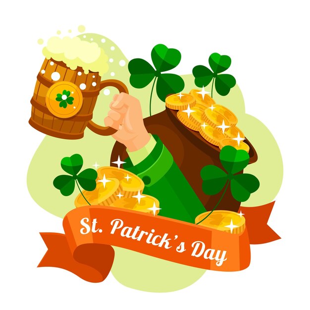 Plat ontwerp St. patrick's day illustratie