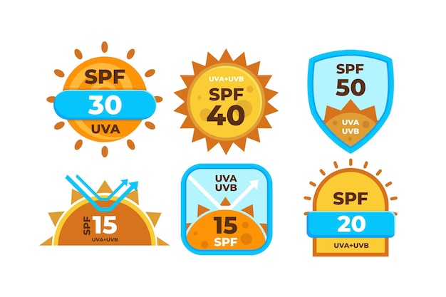 Gratis vector plat ontwerp uv-badges