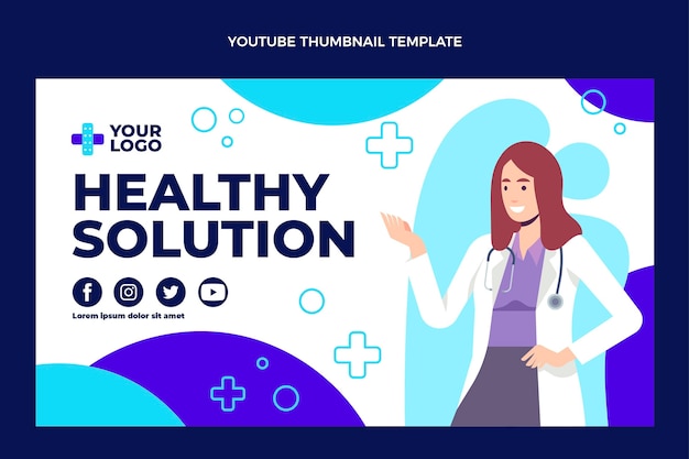 Plat ontwerp van medische YouTube-thumbnail