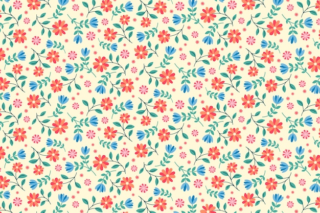 Plat patroon met kleine bloemen
