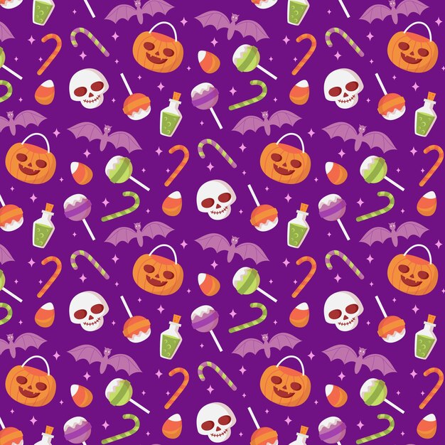 Plat patroonontwerp voor halloween-seizoen