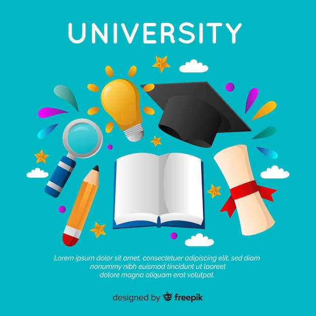 Gratis vector plat universitair concept