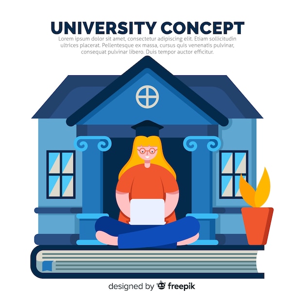 Gratis vector plat universitair concept