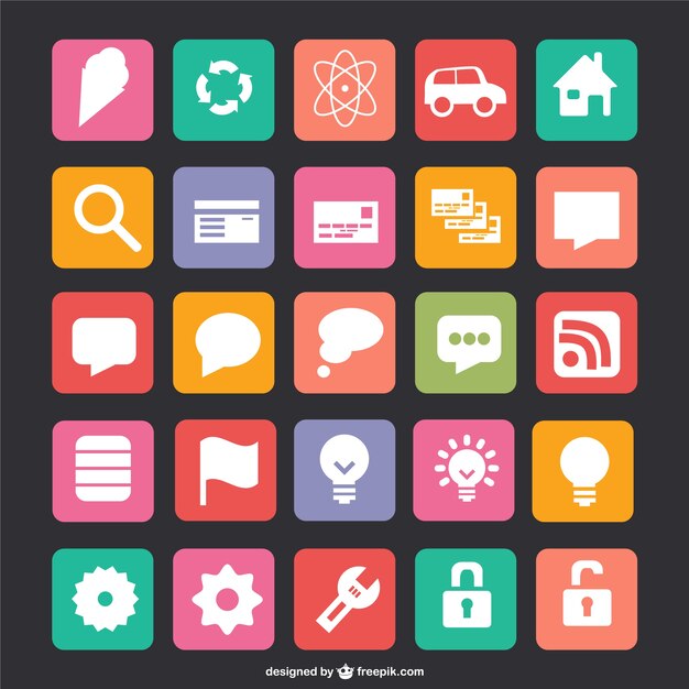 Plat vector iconen
