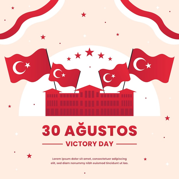 Gratis vector platte 30 agustos illustratie