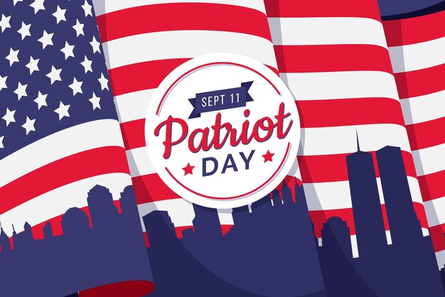 Gratis vector platte 9.11 patriot dag achtergrond