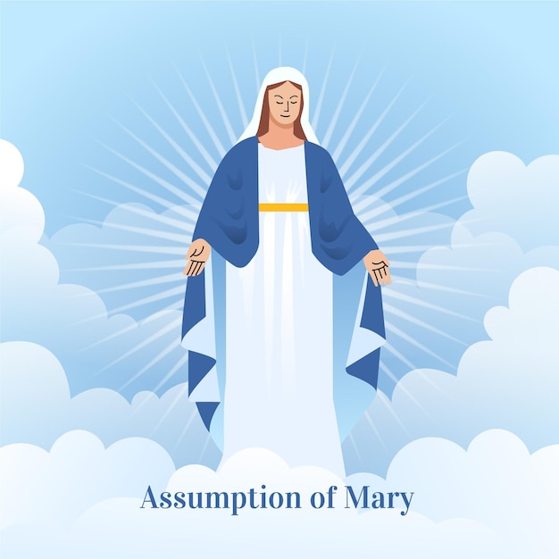 Platte aanname van Maria illustratie
