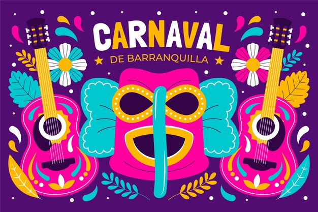 Platte achtergrond voor carnaval de barranquilla viering