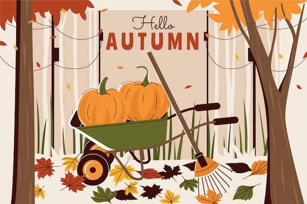 Gratis vector platte achtergrond voor de herfst