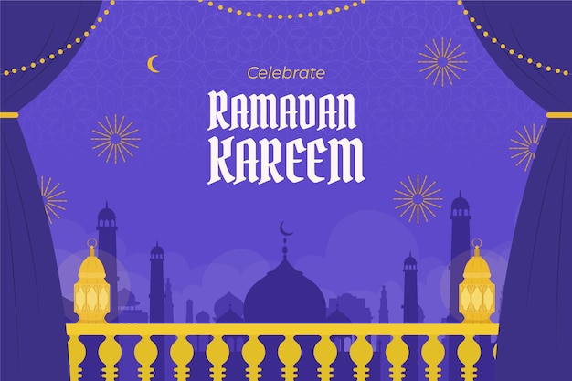 Platte achtergrond voor de islamitische ramadan viering.