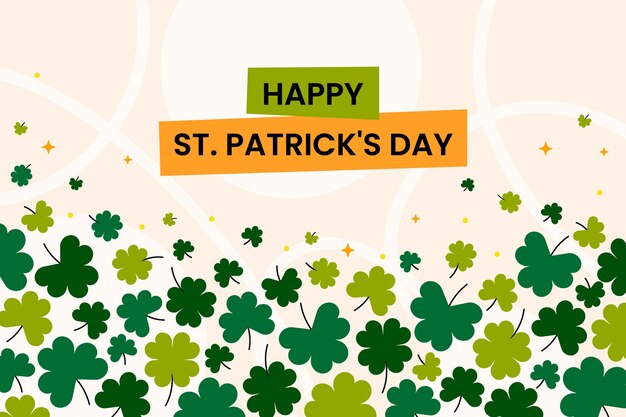 Gratis vector platte achtergrond voor de st. patrick's day viering.