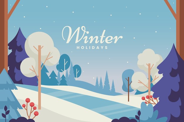 Platte achtergrond voor de viering van het winterseizoen