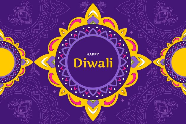 Gratis vector platte achtergrond voor diwali hindoe festivalviering