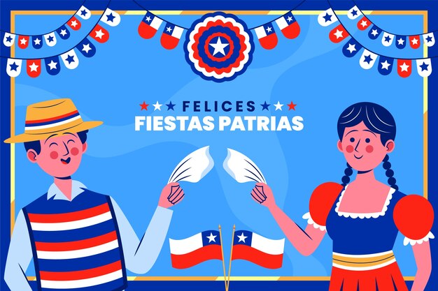 Platte achtergrond voor fiestas patrias chili