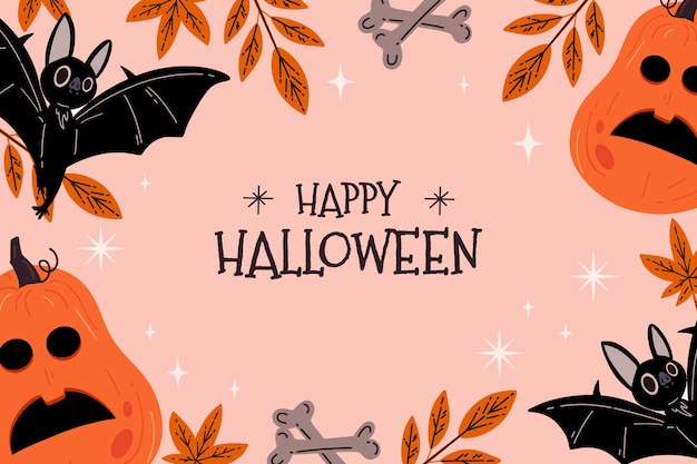 Gratis vector platte achtergrond voor halloween-feest