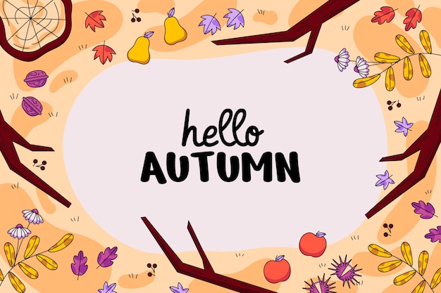 Gratis vector platte achtergrond voor herfstfeest