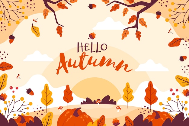 Gratis vector platte achtergrond voor herfstfeest