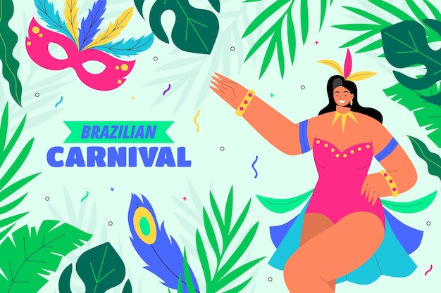 Platte achtergrond voor het braziliaanse carnaval