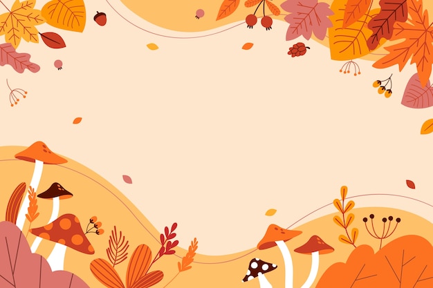 Gratis vector platte achtergrond voor het herfstseizoen