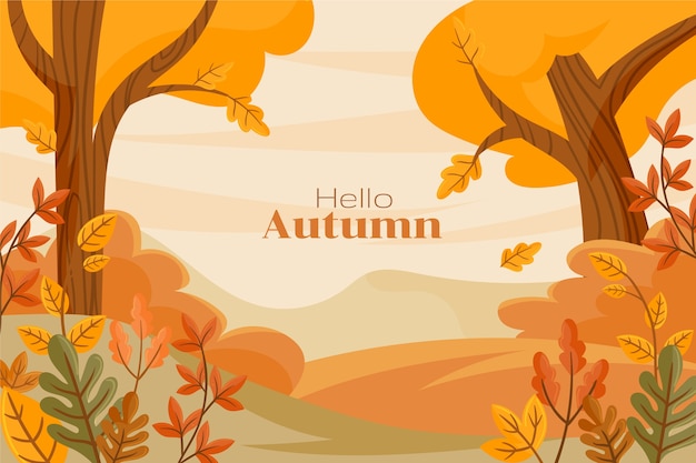 Gratis vector platte achtergrond voor het herfstseizoen