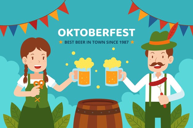 Platte achtergrond voor oktoberfest festival