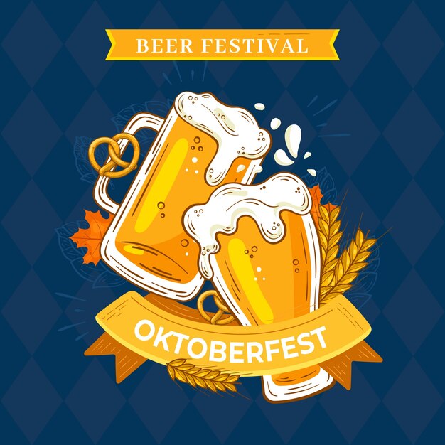 Platte achtergrond voor oktoberfest festival