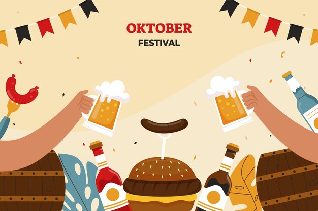 Platte achtergrond voor oktoberfest festival