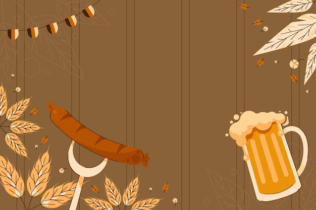 Gratis vector platte achtergrond voor oktoberfest festival