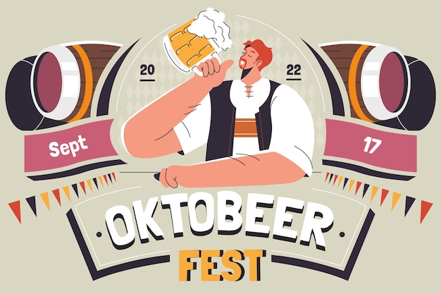 Platte achtergrond voor oktoberfest viering