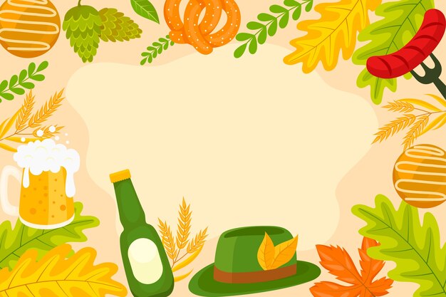 Gratis vector platte achtergrond voor oktoberfest viering