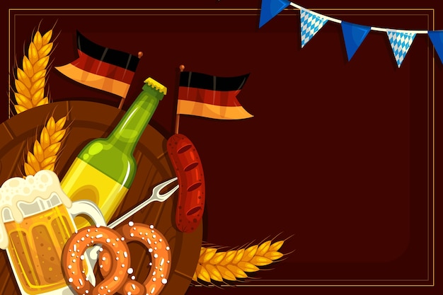 Gratis vector platte achtergrond voor oktoberfest