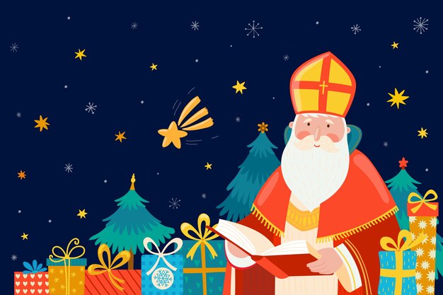 Platte achtergrond voor sinterklaasvakantie