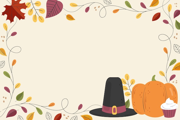Gratis vector platte achtergrond voor thanksgiving day-viering