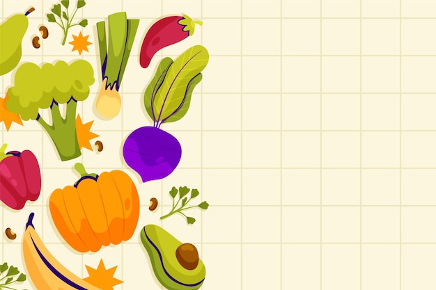 Platte achtergrond voor wereld vegetarische dag