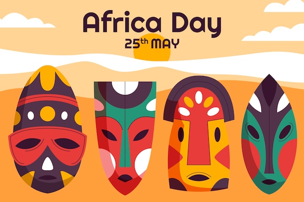 Gratis vector platte afrika dag achtergrond