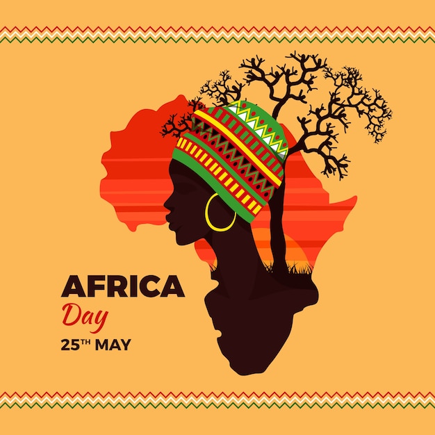 Gratis vector platte afrika dag illustratie