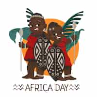 Gratis vector platte afrika dag illustratie