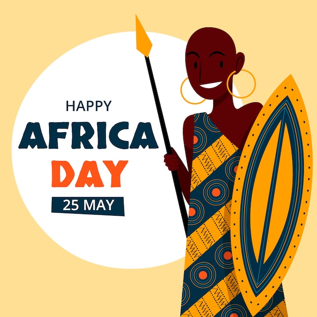 Gratis vector platte afrika dag illustratie