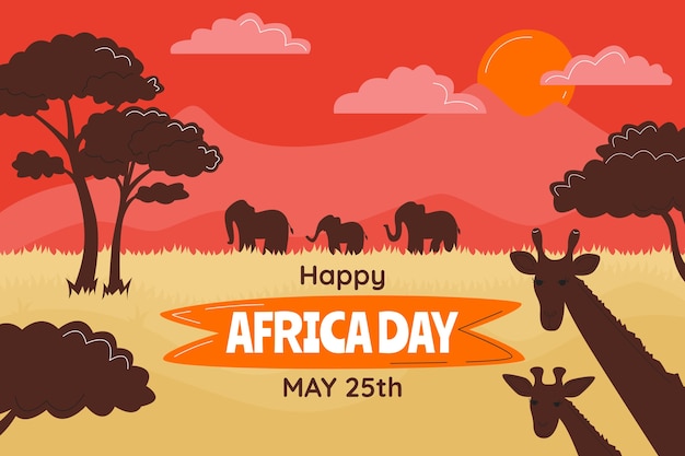 Gratis vector platte afrika dag illustratie