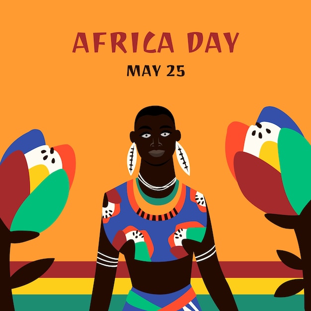 Platte afrika dag illustratie
