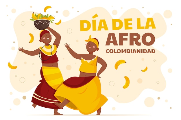 Gratis vector platte afrocolombianidad-achtergrond