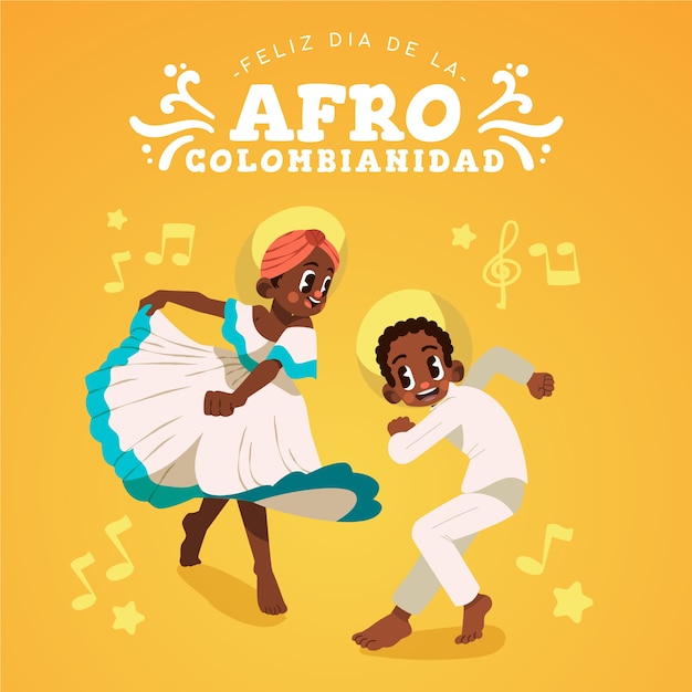 Platte afrocolombianidad illustratie