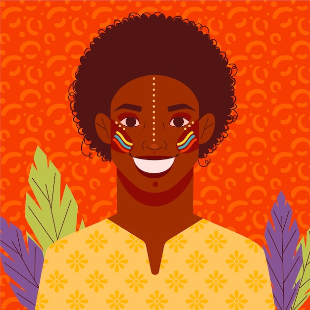 Gratis vector platte afrocolombianidad illustratie